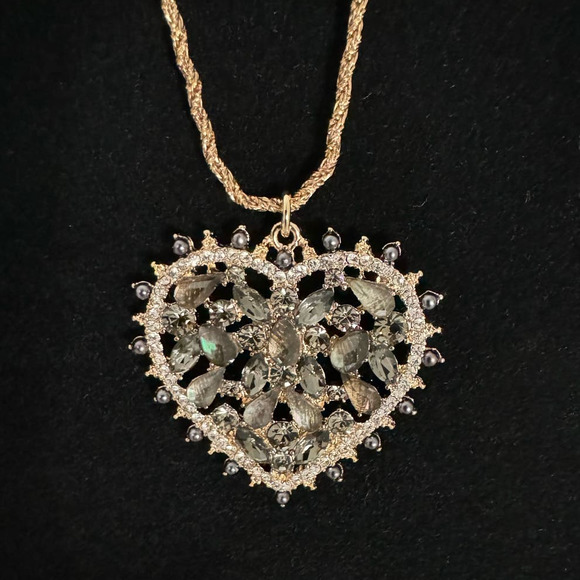 NWT MARCHESA $68 Crystal and Topaz colored stones 20" chain 3" Extender - Picture 1 of 4